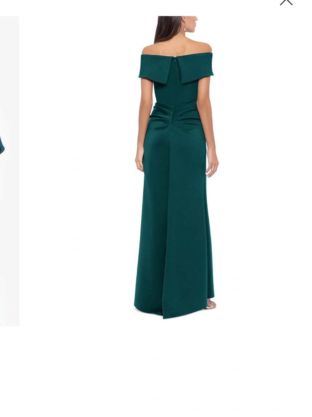 Xscape Women's Scuba Off-The-Shoulder Gown